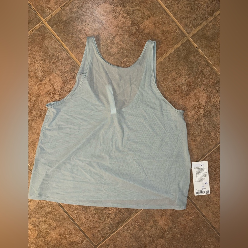 Lululemon Get Low Scoop Tank Silver Blue SVBL new with tags NWT size 14